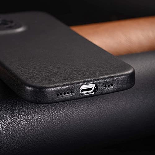 Coque en cuir iPhone 13 marron étui chic en microfibre - 6