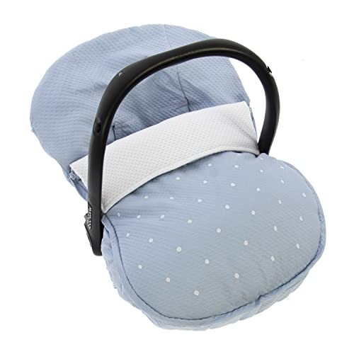 Rosy Fuentes Funda + Saco Universal para Silla de coche GRUPO 0 - Saco para Silla de Bebé Grupo 0 - Equipado para ser Ajustado perfectamente 0-azul empolvado