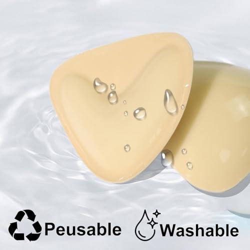 Ajedrmy Double Sided Sticky Bra Inserts, Ultra Push up Sticky Bra Pads Inserts, Invisible Push Up Sticky Bra Pads for Large Breasts, Stick on Bra for Bikini Swimsuits (Medium, Beige) - Thumbnail 7