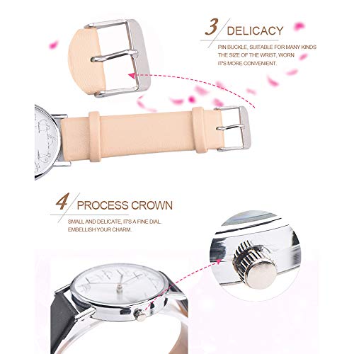 Loijon Animal Dial Palte Projeto Bonito Do Gato Relógio de Pulso Elegante Movimento de Quartzo Pin A