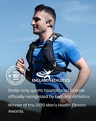 SHOKZ OpenRun Bone Conduction Sports Headphones, Bluetooth Wireless Earphones with Mic, 8H Playtime, Open-Ear Waterproof Headset for Running, Workout, Driving, Standard Size (Cosmic Black)