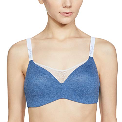 Image of Triumph Comfort Cotton T-Shirt Bra for Women |Padded Non Wired Wireless Lingerie Soft Melange Everyday Invisible Seamless Bra Full Coverage Comfort 161 P Breathable Support for Women Pack of 1
