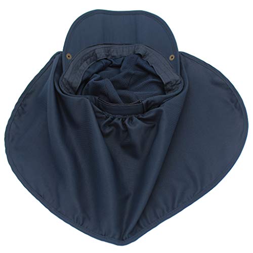 Home Prefer Outdoor Boys Fishing Hat With Neck Flap Summer Sun Caps Kids Safari Hat Foldable Baseball Hat Navy Blue #TOP4