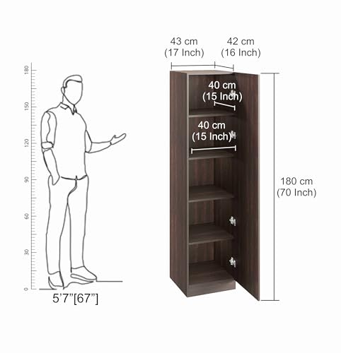 Image of FURNEASER Fanciable Engineering Wood Wardrobe, Wenge