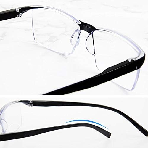 Occhiali da Lettura Bifocali Anti Raggi Blu, Occhiali da Vista da Lettura A Mezza Montatura da Uomo, Occhiali per Computer con Protezione UV Antiriflesso, Neri, 1.5
