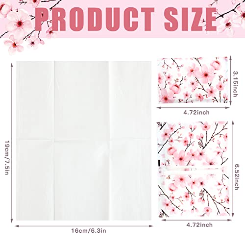 Image of Geyee 50 Pack Travel Tissue Packets Facial Paper Napkins, Cherry Blossoms