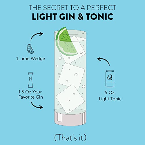 Q Mixers Light Tonic Water, Premium Cocktail Mixer Made With Real Ingredients, Only 20 Calories Per Can, 7.5 Fl Oz (Pack Of 24) #TOP3