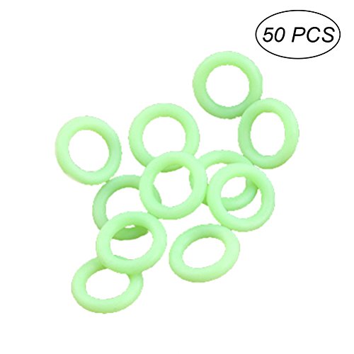 LIOOBO 50 Pcs Camping stake fluorescent ring night vision multi-functional tents accessories (light green)