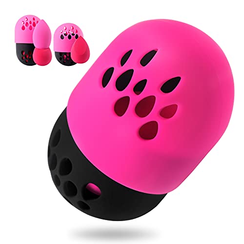 keilend Makeup Sponge Holder, Beauty Sponge Blender Container with Cover,Reusable & Washable Protective Carrying Container,Sponge Dustproof Case for Travel, Home(Pink-Black) keilend Makeup Sponge Holder, Beauty Sponge Blender Container with Cover,Reusable & Washable Protective Carrying Container,Sponge Dustproof Case for Travel, Home(Pink-Black)