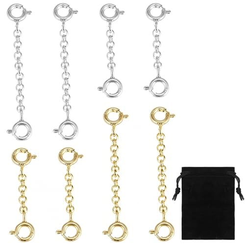 Yeesabella 8Pcs Safety Bracelet Chain Extender for Fine Jewelry Protection