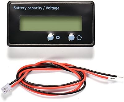 LCD Battery Capacity Monitor Gauge Meter,Waterproof 12V/24V/36V/48V Lead Acid Battery Status Indicator,Lithium Battery Capacity Tester Voltage Meter Monitor Green Backlight for Vehicle Battery