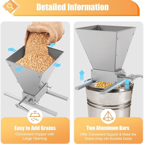 Broyeur de grains d'orge manuel de 4 L pour faire sa bière maison - 4