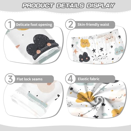 Cloud Color Happy Girls Leggings Athletic Pants Tights Stretch Bottom3