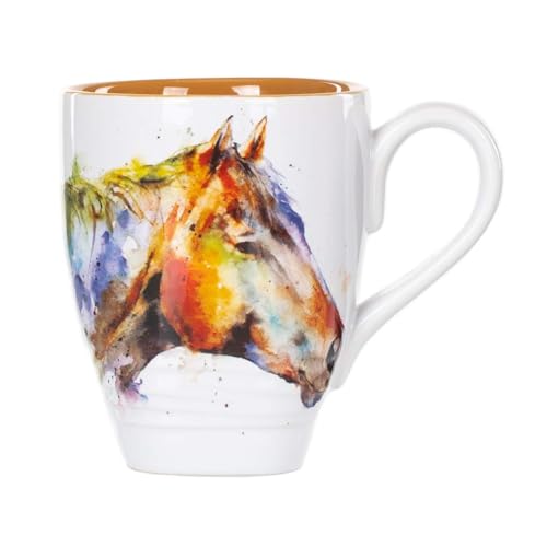 DEMDACO Horse Head Watercolor Mug with Handle by Dean Crouser - Artisan-Style Coffee Mug...