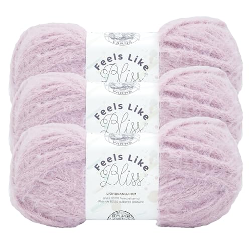 Image of Lion Brand Yarn Feels Like Bliss, Bulky Yarn for Knitting, Lavender, 3 Pack
