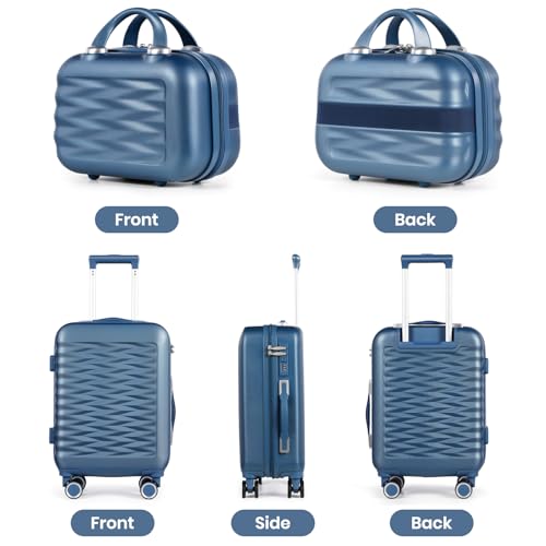 H.yeed 4-Piece Luggage Set Lightweight ABS Hard Shell Suitcase Set with TSA Lock and Spinner Wheels Travel Suitcase Set Includes 12" 20" 24" 28" (Navy Blue, 4 pc Set) - Image 5