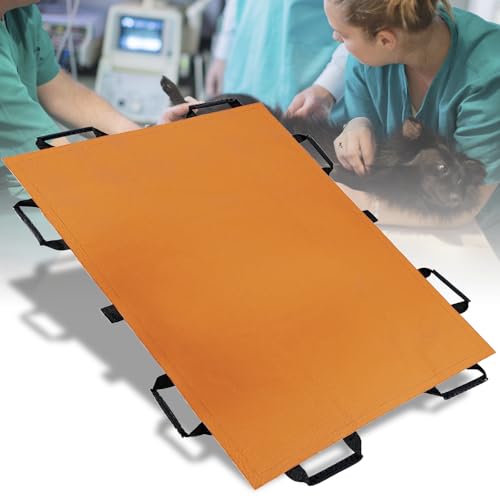 Image of Pet Stretcher for Dogs - Emergency Animal Carrier, 300lb Weight Limit, 44 inchx28 inch Size, with 8 Safety Straps for Easy Transport（Orange）