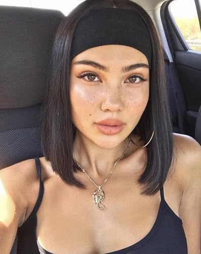 Perruque bandeau noir 16" pour changer de coiffure facilement