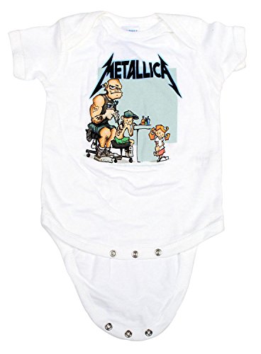 Image of Metallica Tattoo Baby Boys Romper, White (24 Months)