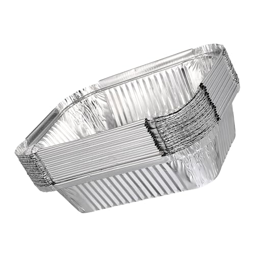 Mipcase 20個深型アルミホイル使い捨て焼き型 四角形調理トレイ バーベキュー パーティー用 オーブン グリル対応 食材の付着防止と均一加熱