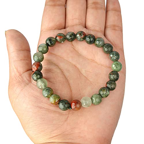Image of Reiki Crystal Products Certified Natural Crystal Stone 8 mm Diamond Cut /Faceted Beads Bracelet for Men & Women | Reiki Charged Gemstone Bracelet | Multiple Crystal Variants Available