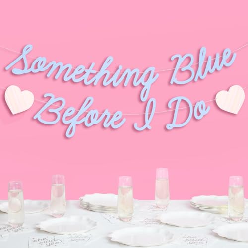 xo Fetti Something Blue Before I Do Banner - Matte Blue | 5.5 Ft. | Bachelorette Decorations Engagement Party Sign Proposal Background Bach Heart Supplies