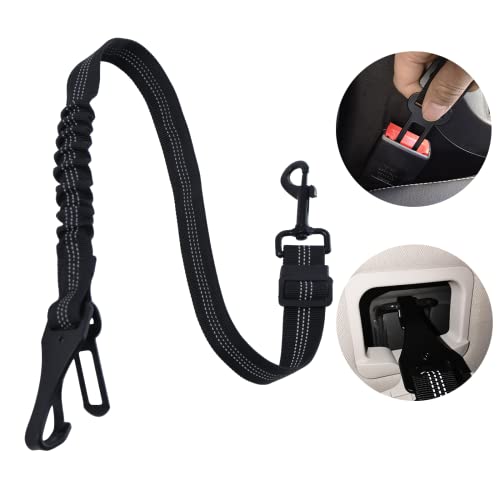 Hundegurt Für Auto - Einstellbarer Anschnallgurt Mit Halsband (Schwarz)