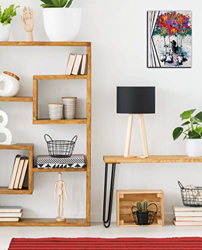 Cirabky Banksy Canvas Wall-Art For Bedroom Girls - Colorful Graffiti Wall Art - Hot Air Balloon Abstract Posters Size 15 X 11.5 Inches #TOP4