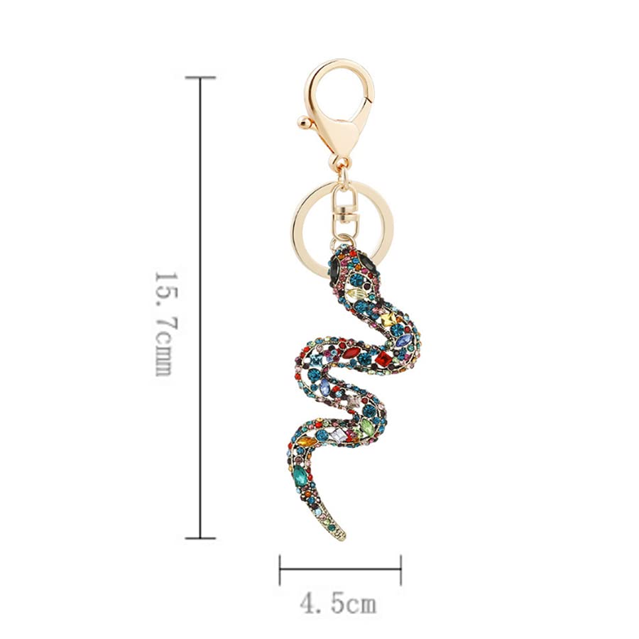 ARFUKA Schlüsselanhänger Schlange Anhänger Autoschlüsselanhänger Kristall Strass Taschenanhänger Keychain für Valentinstag Geburtstag Weihnachten Feiertag