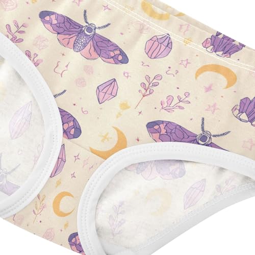 Wusikd Purple Moths Girls' Underwear Cotton Moon Girls Briefs Soft Toddler Underwear 2T4