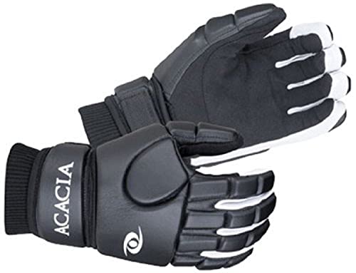 Acacia Impact Broomball Gloves, Black/White, Large #TOP8