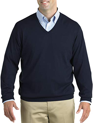 Harbor Bay by DXL Men's Big and Tall V-Neck Pullover | Lightweight Cotton for Easy Wear with a Ribbed-Knit Trim