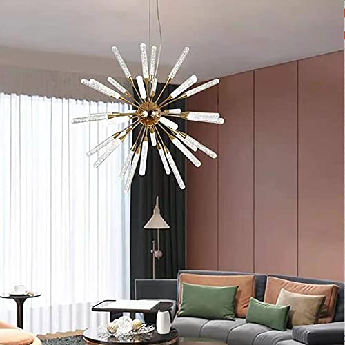 Chandelier bubble LED moderne doré 65cm pour l'éclairage chic du salon - 7