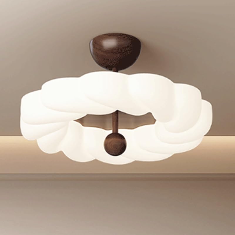 Plafonnier LED trois couleurs dimmable en noyer crème - 2