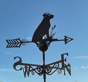 GAP GARDEN PRODUCTS - Labrador (dog) Design Weathervane. Solid Metal Construction and Coated in a Durable Black Finish
