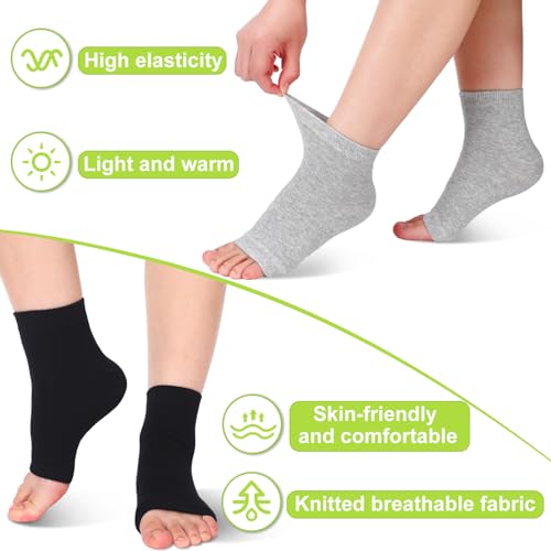 Cuffbow 9 Pairs Toeless Socks for Women Cotton Pedicure Flip Flop Open Toe Socks Women, Black Gray Pale Yellow, One Size2