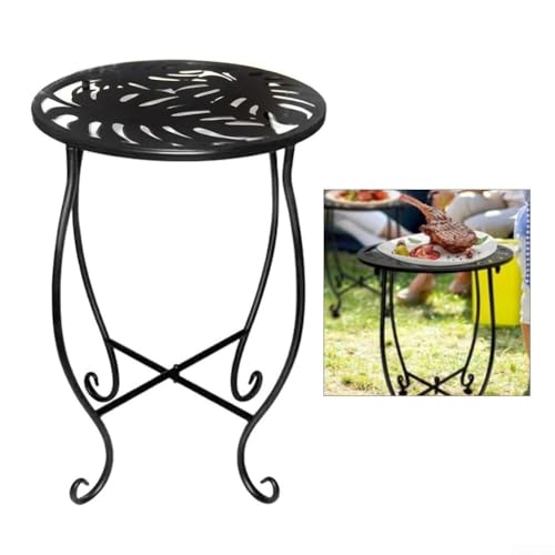 Table d'appoint ronde en métal 20cm compacte pour petits espaces et terrasses