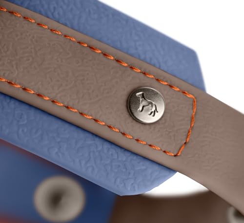 HUNTER Hundehalsband Havanna, Farbe: Taupe/Rauchblau, Strukturgewebe mit Kunststoffummantelung, breit, komfortabel, langlebig, reißfest, witterungsbeständig, pflegeleicht, Gunmetal-Look, Größe: 55