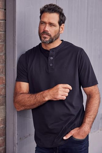 Jp 1880 Henley Dp Uni 1/2 T-Shirt, Nero (Nero, Nero 70842010), Xxl Uomo - 3