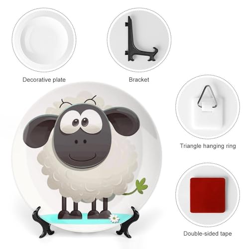 Plato decorativo de porcelana Bone China con soporte 10 pulg miniatura 3