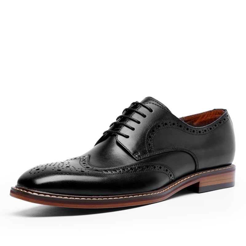 DESAI Men's Classic Brogue Oxfords, Lace-Up Formal Dress Shoes for Business2