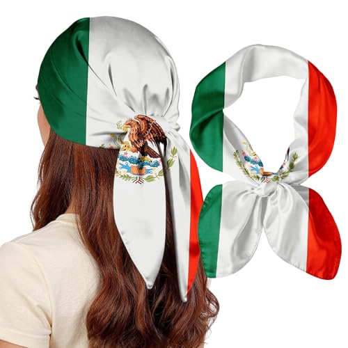 EIysee National Flag Head Scarf for Men and Women-27.5 Inch Like Silk Hair Fashion Scarf Neck and Face Scarf Head Wrap (Mexico)