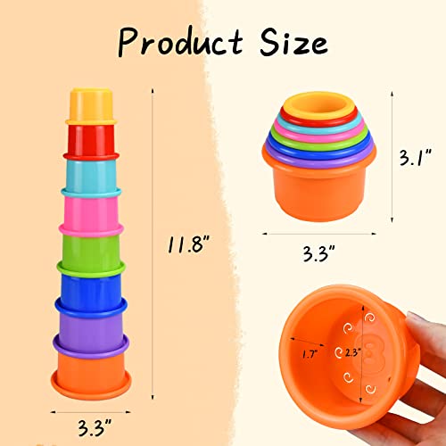 Cooshou Colorful Multi-Sized Stackable Cup Toys For Bunny Rabbit Rainbow Nesting Toys For Small Animals Foraging Playing #TOP1