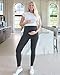 G4Free Pregnancy Leggings with Pockets Over The Belly High Waisted Maternity Workout Clothes Yoga Pants Daily Wear(Dark Gray,M,29