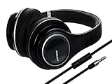SGIN Over Ear Headphones Professional Wired Hifi Stereo Headphones with Microphone and Volume Control for PC,Computer,Phone(Black)