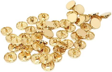Honbay 50PCS Metal Round Flat Buttons Coat Jacket Shirt Trousers Button for Sewing DIY Crafts (15mm)