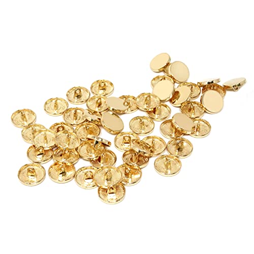 Honbay 50Pcs Metal Round Flat Buttons Coat Jacket Shirt Trousers Button For Sewing Diy Crafts (15Mm) #TOP13