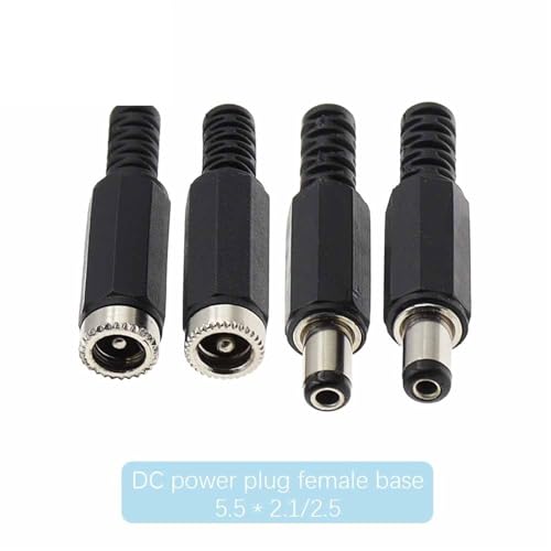 Conector CC hembra y macho de 5.5 x 2.1 mm para montaje en panel de alimentación 12V 24V 2