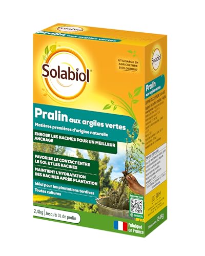 SOLABIOL Pralin Aux Argiles Vertes - 2,4Kg - Jusqu'à 3L De Pralin - Enrobe Les Racines Pour Un Meilleur Ancrage - Maintient L'Hydradation Des Racines -...