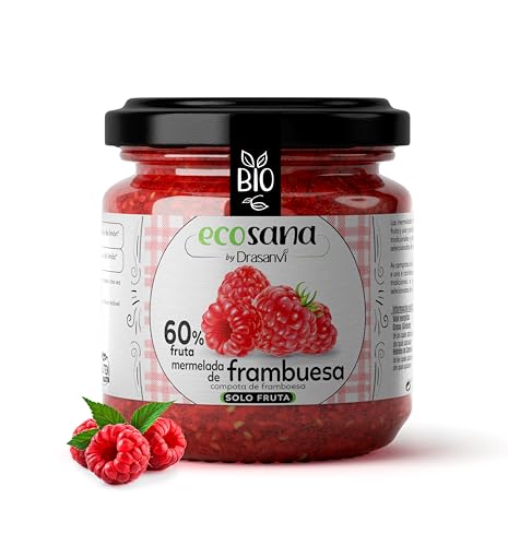 ECOSANA MERMELADA EXTRA FRAMBUESA SIN AZÚCAR CERTIFICADO BIO by DRASANVI - VEGANO - SIN GLUTEN - 250g